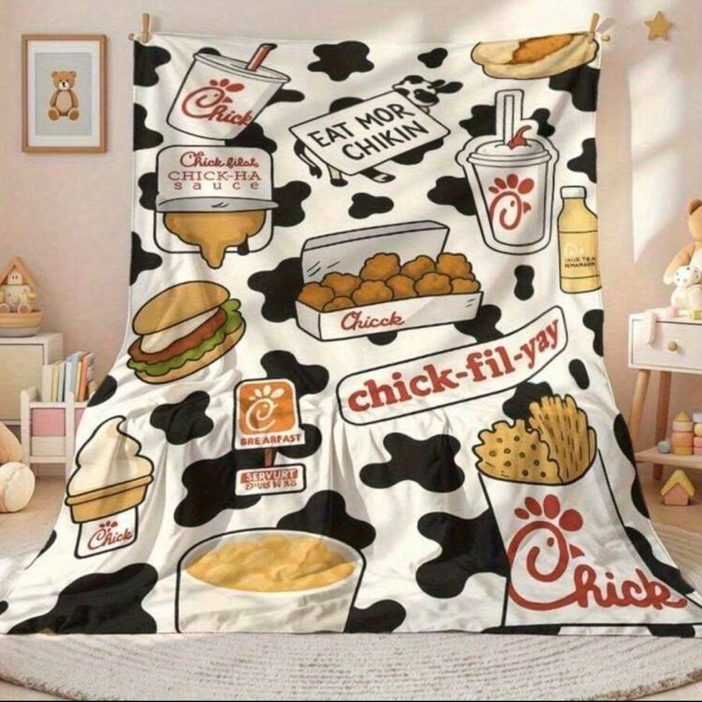 Chick Fil Yay Throw Blanket